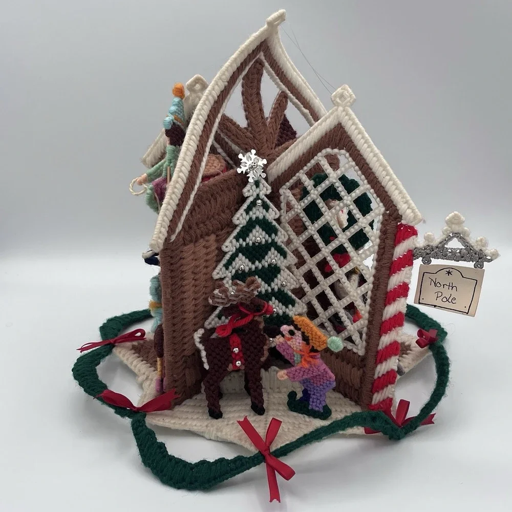 NORTH POLE COMPLETED Plastic Canvas‎ Santa's Workshop Christmas Hanging Mobile